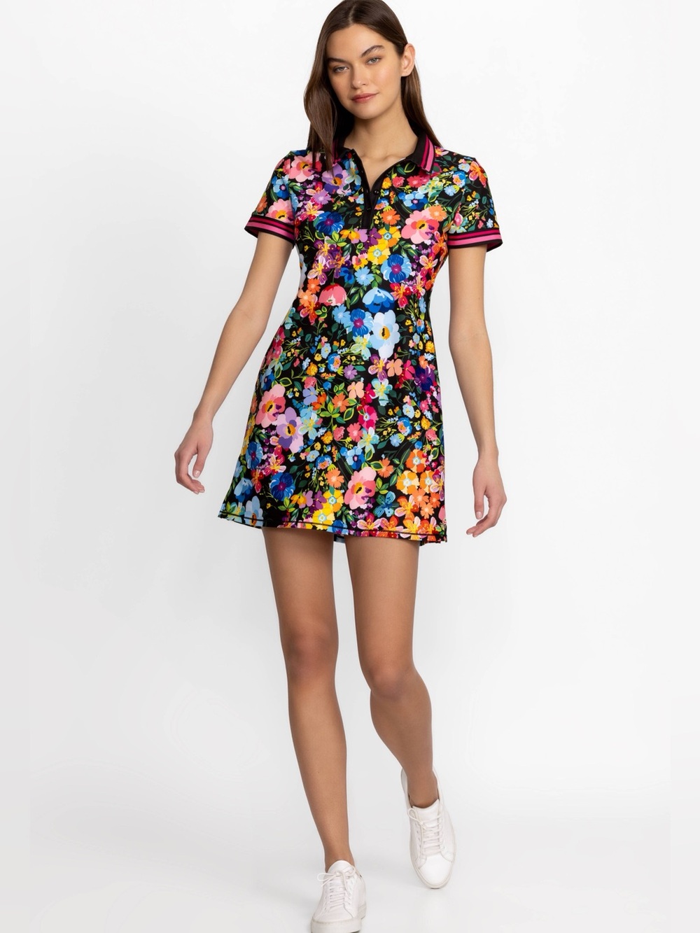 NWT Johnny Was Bee Active Polo Tennis Dress Floral Women’s Size XS Pickleball